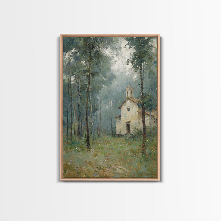 Silent Grove Sanctuary – Framed Canvas Print – Christian Wall Art – Christian Painting – Christian Art Canvas – Moody Christian Art – Chris
