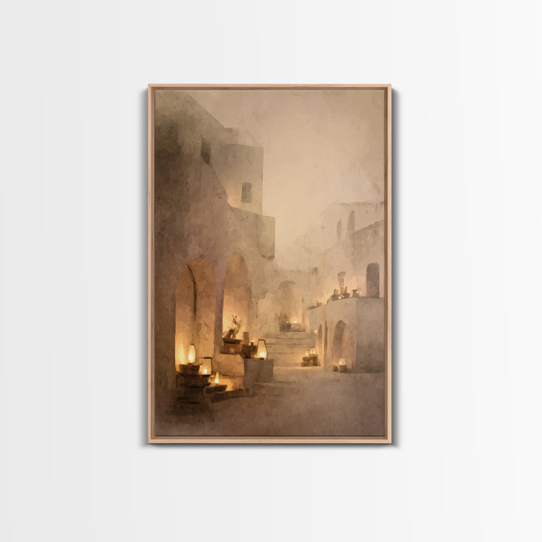 Quiet Bethlehem Night – Framed Canvas Print – Christian Art Canvas – Christmas Wall Art – Christian Art Print – Moody Christmas Art – Chris