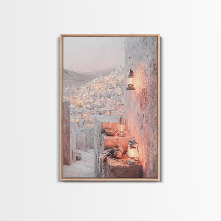 City Of Light – Framed Canvas Print – Christian Art Print – Christmas Wall Art – Christian Art Canvas – Christian Decor For Home – Christma