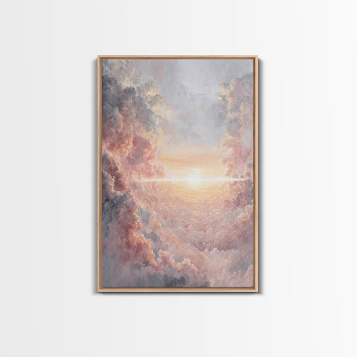 Celestial Sunrise Glow, Framed Canvas Print, Christian Art Canvas, Christian Christmas Art, Christian Wall Art, Large Christian Art, Subtle