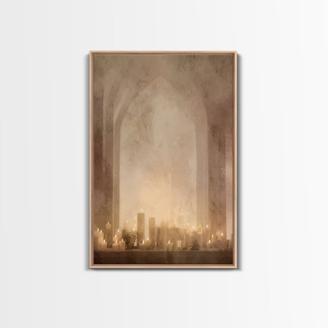 Altar Of Warmth – Framed Canvas Print – Christian Wall Art – Christian Art Canvas – Moody Christian Art – Vintage Christian Art – Christian