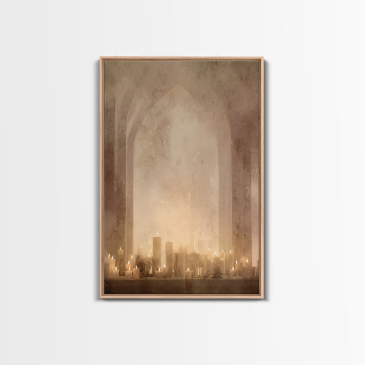 Altar Of Warmth – Framed Canvas Print – Christian Wall Art – Christian Art Canvas – Moody Christian Art – Vintage Christian Art – Christian