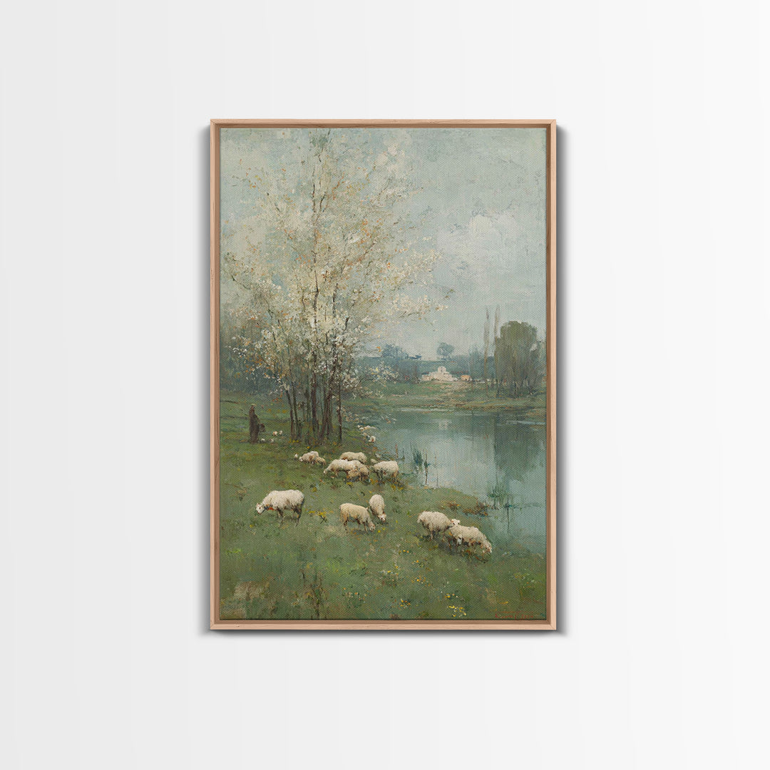 Pastoral Spring Blessing | Framed Canvas Print | Christian Wall Art | Christian Art Canvas | Pastoral Scenery | Subtle Christian Art | Chri