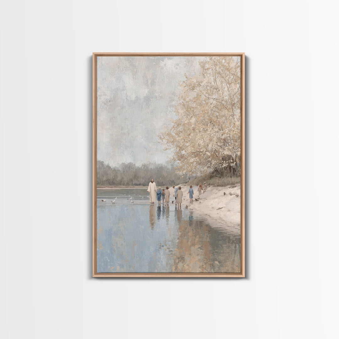 River Of Hope – Framed Canvas Print – Jesus Art Print – Christian Wall Art – Christian Art Canvas – Christian Decor – Modern Christian Pain