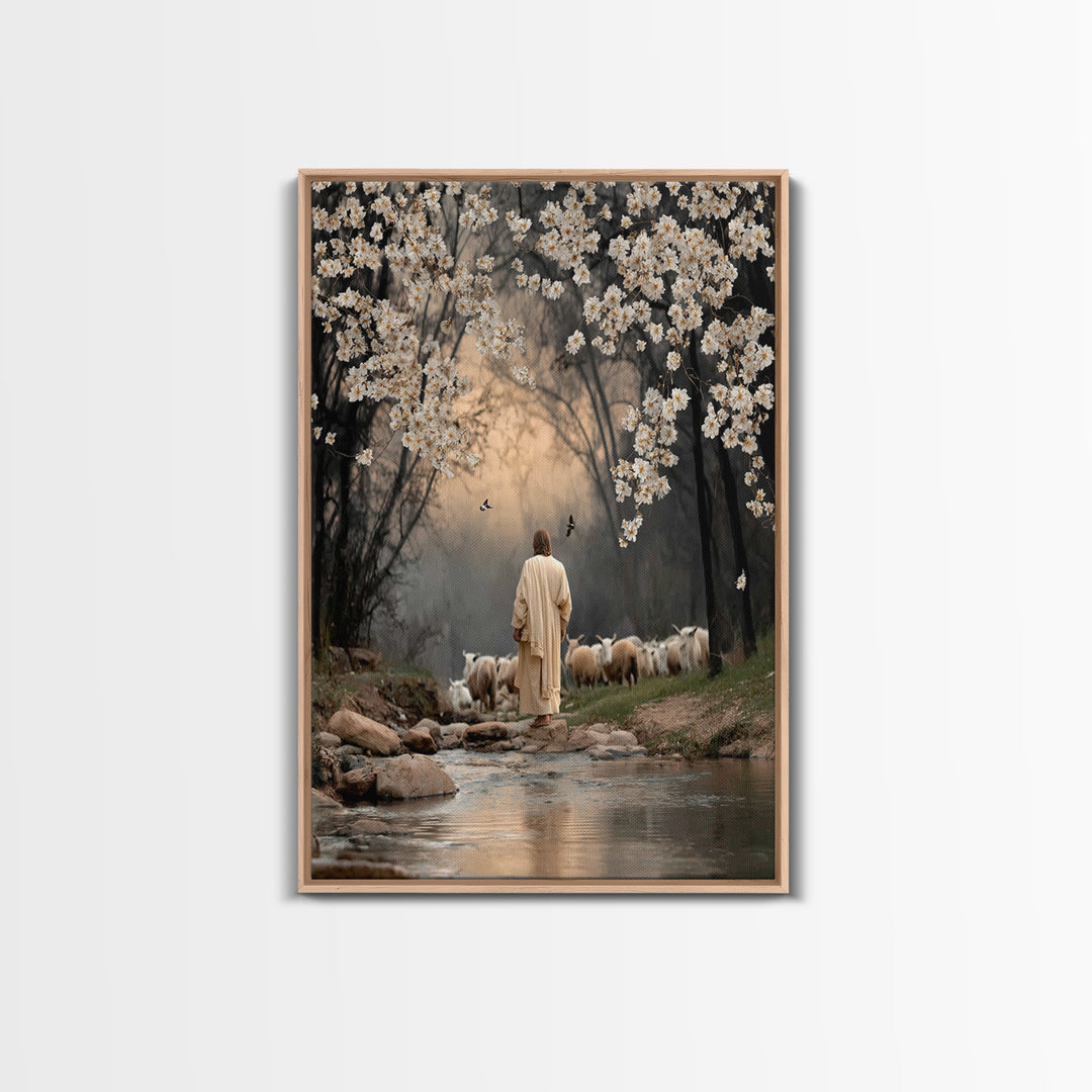 Divine Blossom Path, Framed Canvas Print, Christian Art Canvas, Christian Wall Art, Moody Christian Art, Christian Decor, Christian Gift