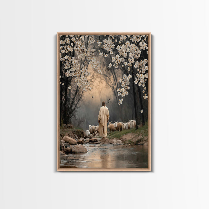 Divine Blossom Path, Framed Canvas Print, Christian Art Canvas, Christian Wall Art, Moody Christian Art, Christian Decor, Christian Gift
