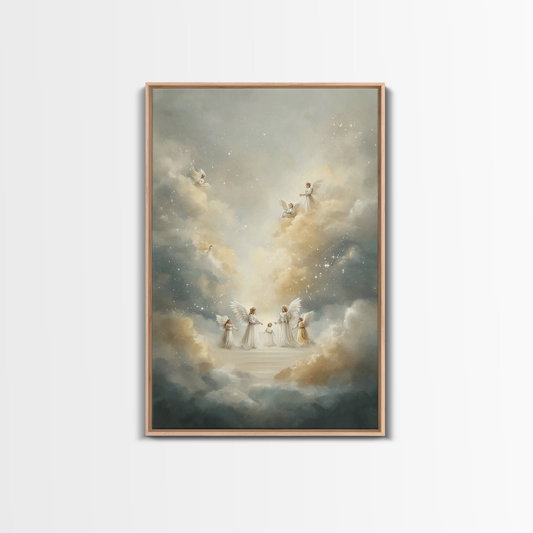 Midnight Bethlehem – Framed Canvas Print – Christian Christmas Art – Christmas Canvas Wall Art – Christian Art Work – Moody Christmas Art