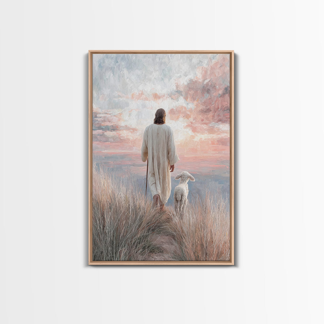 Guided By Light | Framed Canvas Print | Jesus Painting | Christian Art Canvas | Christian Christmas Art | Christian Decor