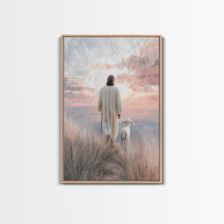 Guided By Light | Framed Canvas Print | Jesus Painting | Christian Art Canvas | Christian Christmas Art | Christian Decor