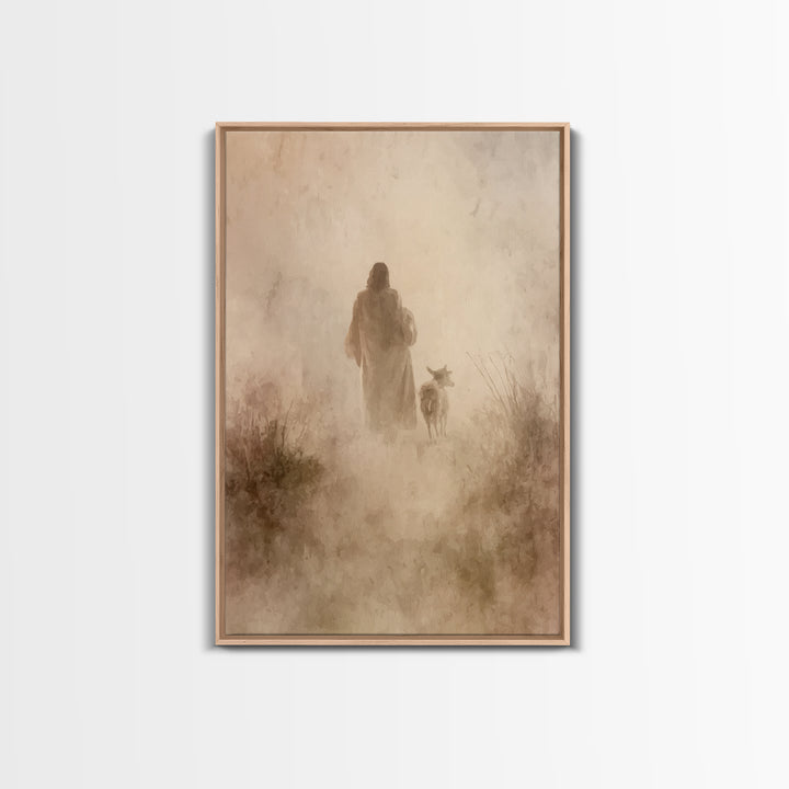 Peaceful Path | Framed Canvas Print | Christian Wall Art | Jesus Canvas Art | Christian Art Print | Subtle Christian Art