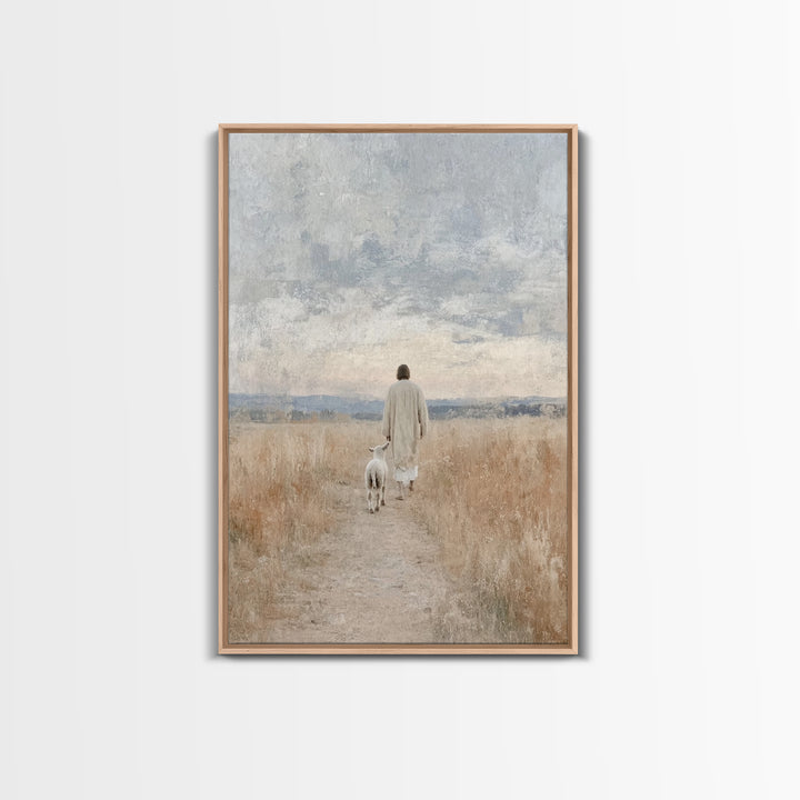 Shepherd’s Calm | Framed Canvas Print | Jesus Painting | Christian Art | Christian Wall Art | Moody Christian Art