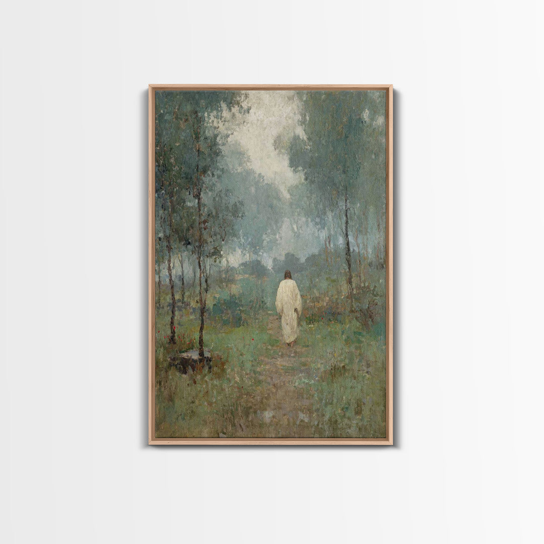 Peaceful Way – Framed Canvas Print – Christian Art – Christian Wall Art – Jesus Painting – Vintage Christian Art – Christian Gift Ideas