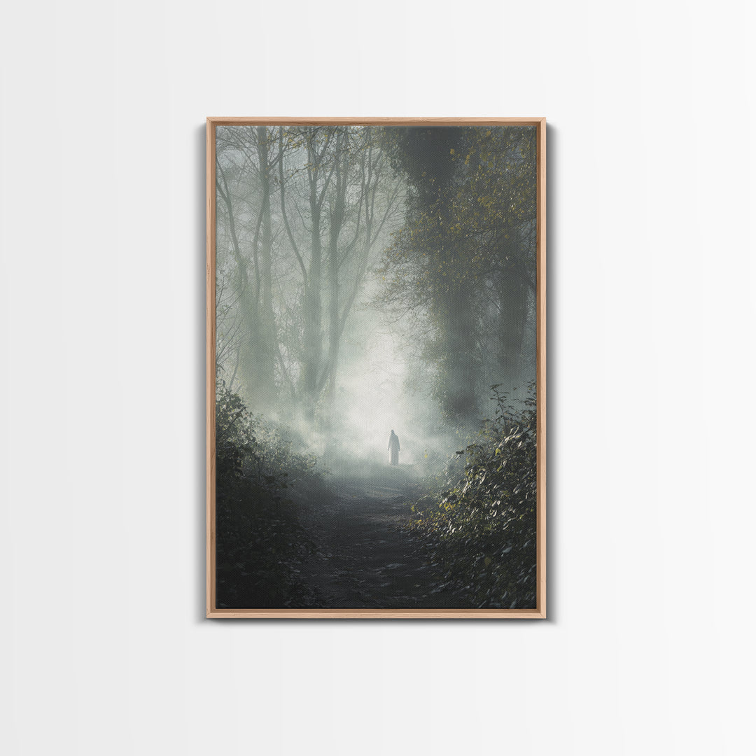 Sacred Stillness – Framed Canvas Print – Christian Art Canvas – Christian Wall Art – Jesus Painting – Blue Christian Art – Christian Decora
