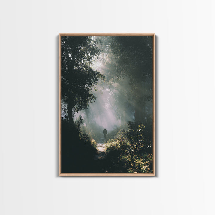 Forest Light – Framed Canvas Print – Christian Art – Moody Christian Art – Christian Art Canvas – Christian Wall Art – Jesus Painting