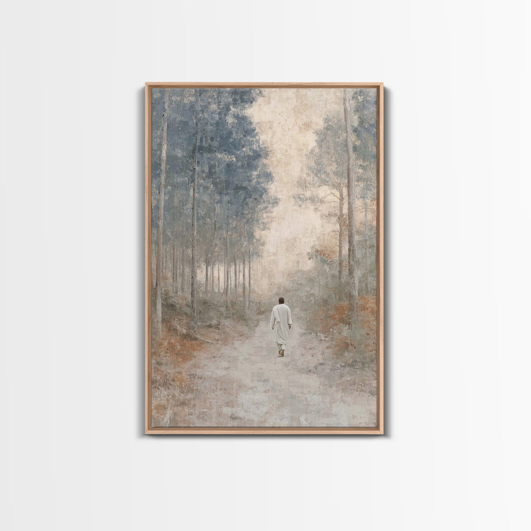 Walk Of Peace – Framed Canvas Print – Christian Wall Art – Christian Art Canvas – Modern Christian Painting – Jesus Painting – Christian De