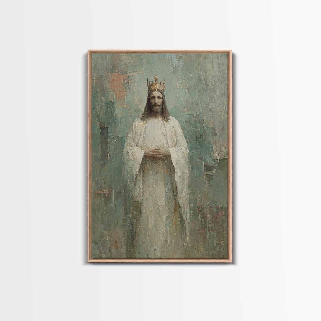 Night Of Majesty - Framed Canvas Print - Christian Art Canvas - Christian Wall Art - Jesus Painting - Christian Christmas Art - Christian G
