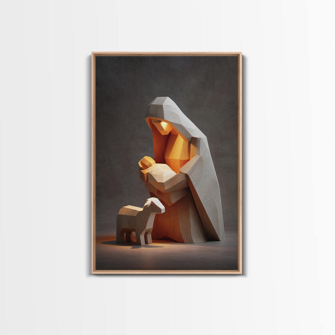 Gentle Hope Dawn - Framed Canvas Print - Jesus Painting - Christian Art Canvas - Christian Wall Art - Christian Christmas Art - Christian G