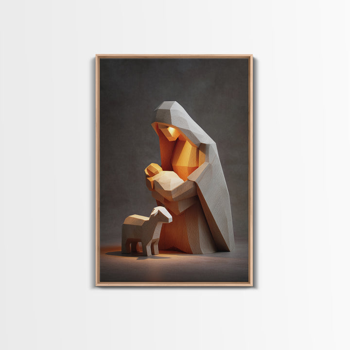 Gentle Hope Dawn - Framed Canvas Print - Jesus Painting - Christian Art Canvas - Christian Wall Art - Christian Christmas Art - Christian G