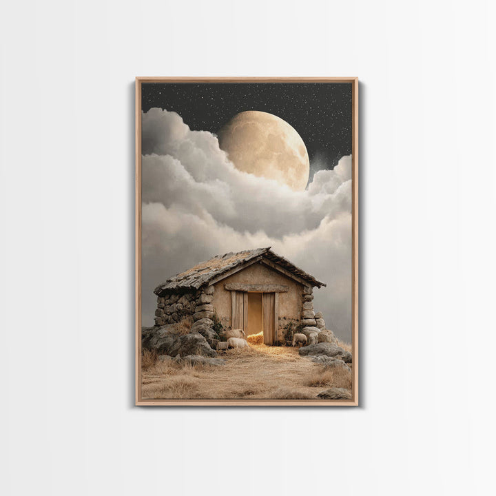 Heavenly Shelter Peace | Framed Canvas Print | Christmas Art | Christian Art Canvas | Christian Wall Art | Christian Decorations | Faith Ar