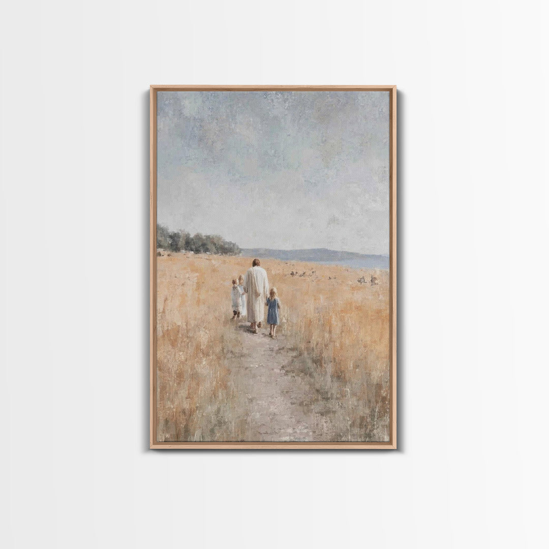 Fields Of Promise – Framed Canvas Print – Christian Art Canvas – Christian Wall Art – Jesus Painting – Christian Gift – Christmas Art