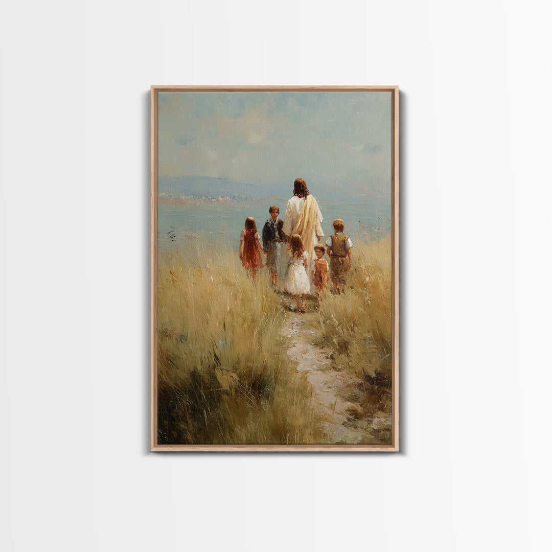 Hillside Light | Framed Canvas Print | Christian Art Canvas | Jesus Painting | Christian Wall Art | Christian Christmas Art | Christian Dec