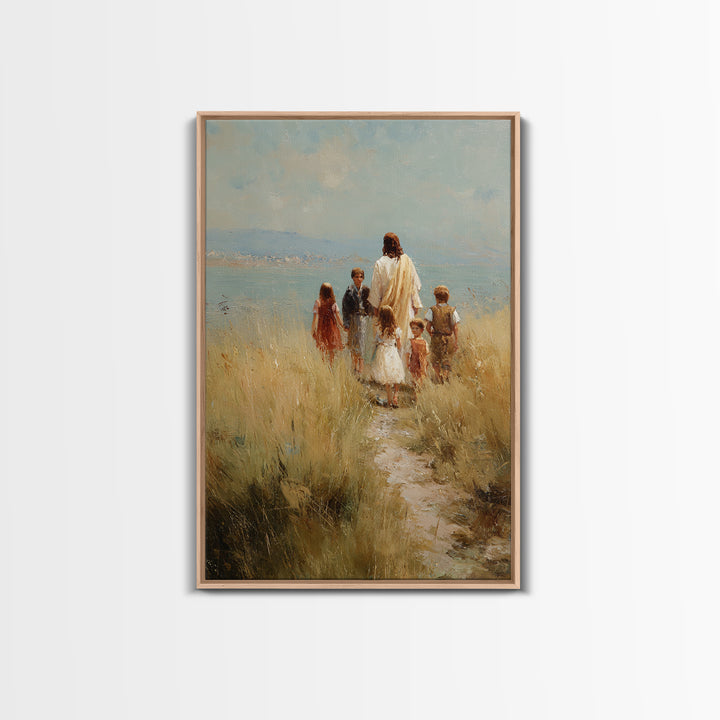 Hillside Light | Framed Canvas Print | Christian Art Canvas | Jesus Painting | Christian Wall Art | Christian Christmas Art | Christian Dec