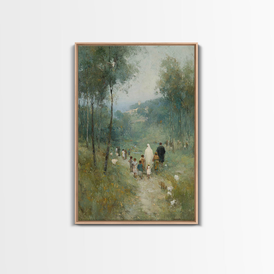 Gathering Of Grace | Framed Canvas Print | Christian Wall Art | Christian Art Canvas | Jesus Painting | Christian Decor | Christmas Art
