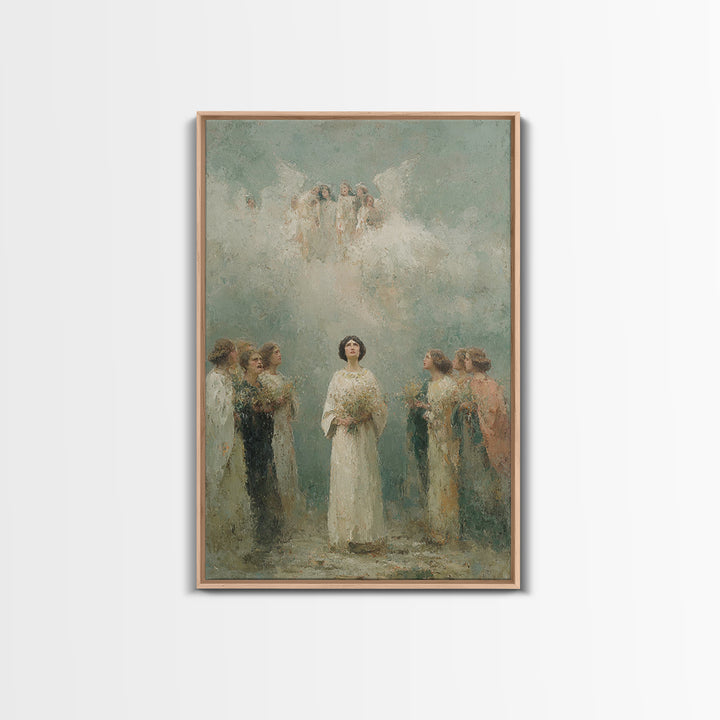 Angelic Chorus – Framed Canvas Print – Christian Art Canvas – Christian Paintings – Christian Wall Art – Christian Christmas Art – Framed C