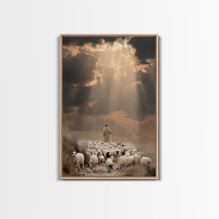 The Shepherd’s Path – Framed Canvas Print – Christian Wall Art – Jesus Painting – Christian Art Canvas – Pastoral Scenery – Christian Chris