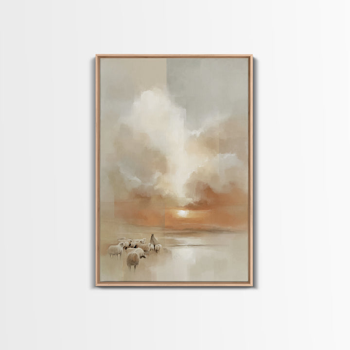 Heavenly Dawn – Framed Canvas Print – Christian Art Canvas – Christmas Wall Art – Christian Painting – Christian Decor – Subtle Christian A