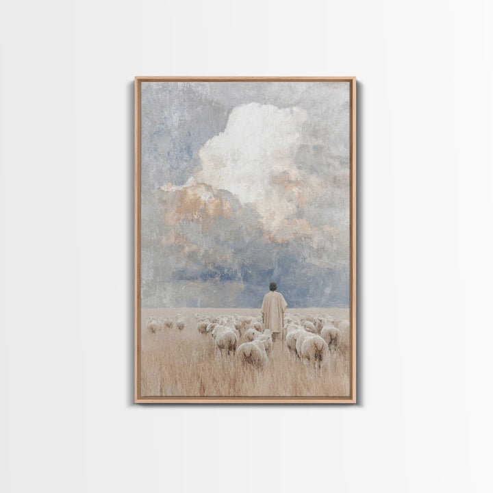 Field Of Mercy – Framed Canvas Print – Christian Wall Art – Christian Art Painting – Pastoral Scenery – Christian Art Canvas – Christian De