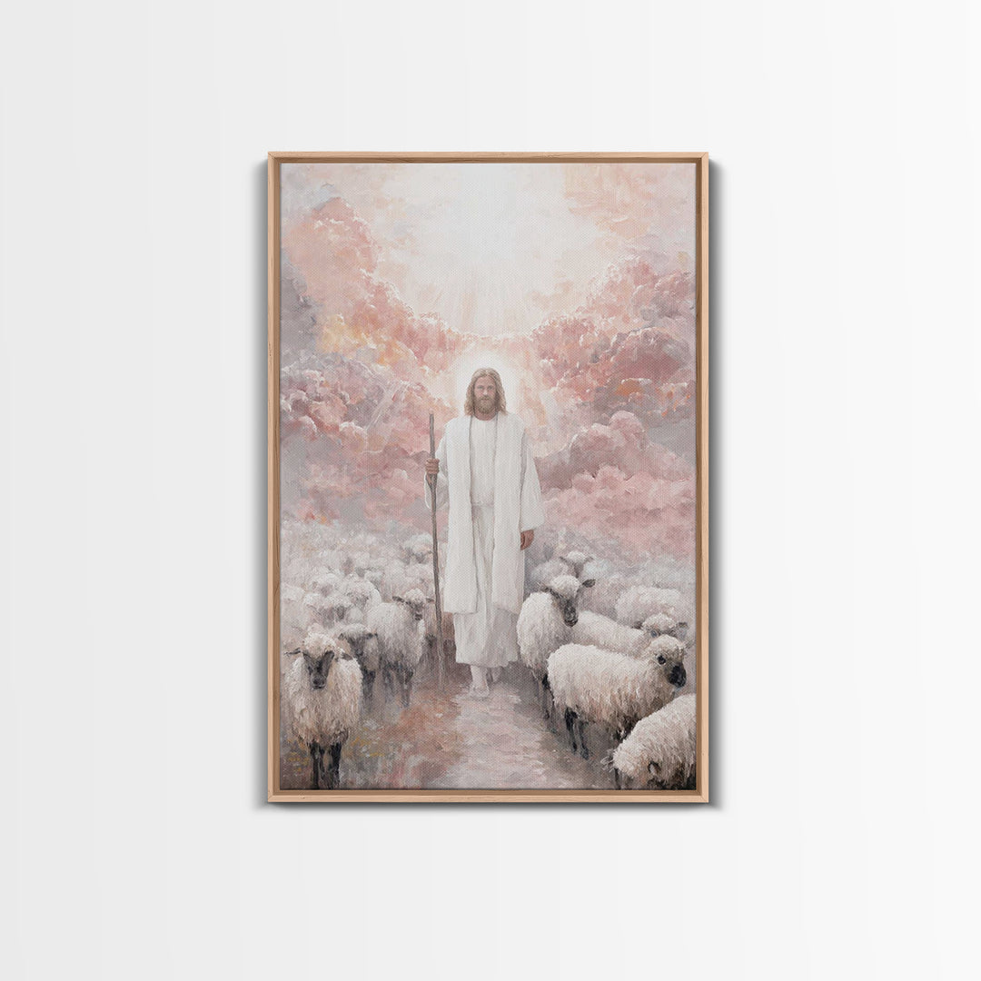 Guiding Heaven – Framed Canvas Print – Christian Christmas Art – Christian Art – Jesus Painting – Christian Art Canvas – Christmas Wall Art