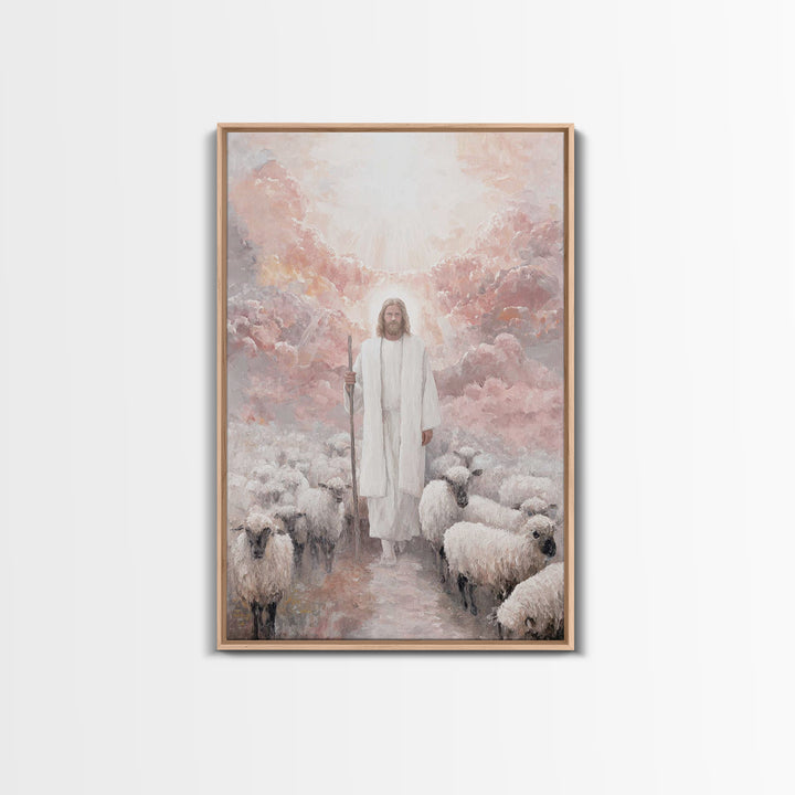 Guiding Heaven – Framed Canvas Print – Christian Christmas Art – Christian Art – Jesus Painting – Christian Art Canvas – Christmas Wall Art