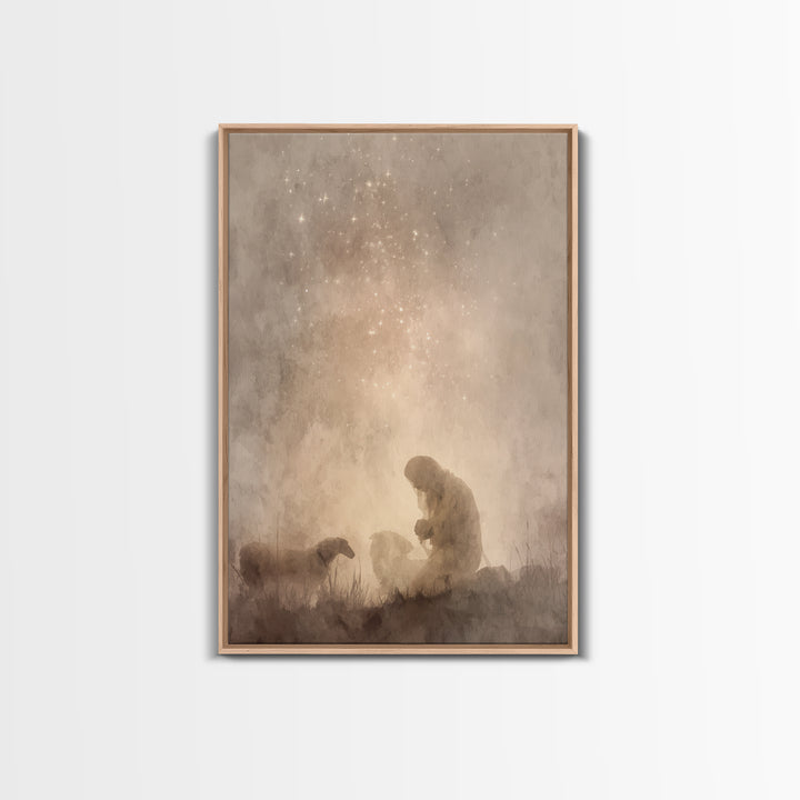 Night Of Prayer – Framed Canvas Print – Christian Wall Art – Christian Painting – Christian Art Canvas – Subtle Christian Art – Christian D