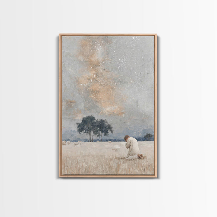 Fields Of Devotion – Framed Canvas Print – Christian Art Canvas – Christian Wall Art – Modern Christian Painting – Christmas Wall Art – Sub
