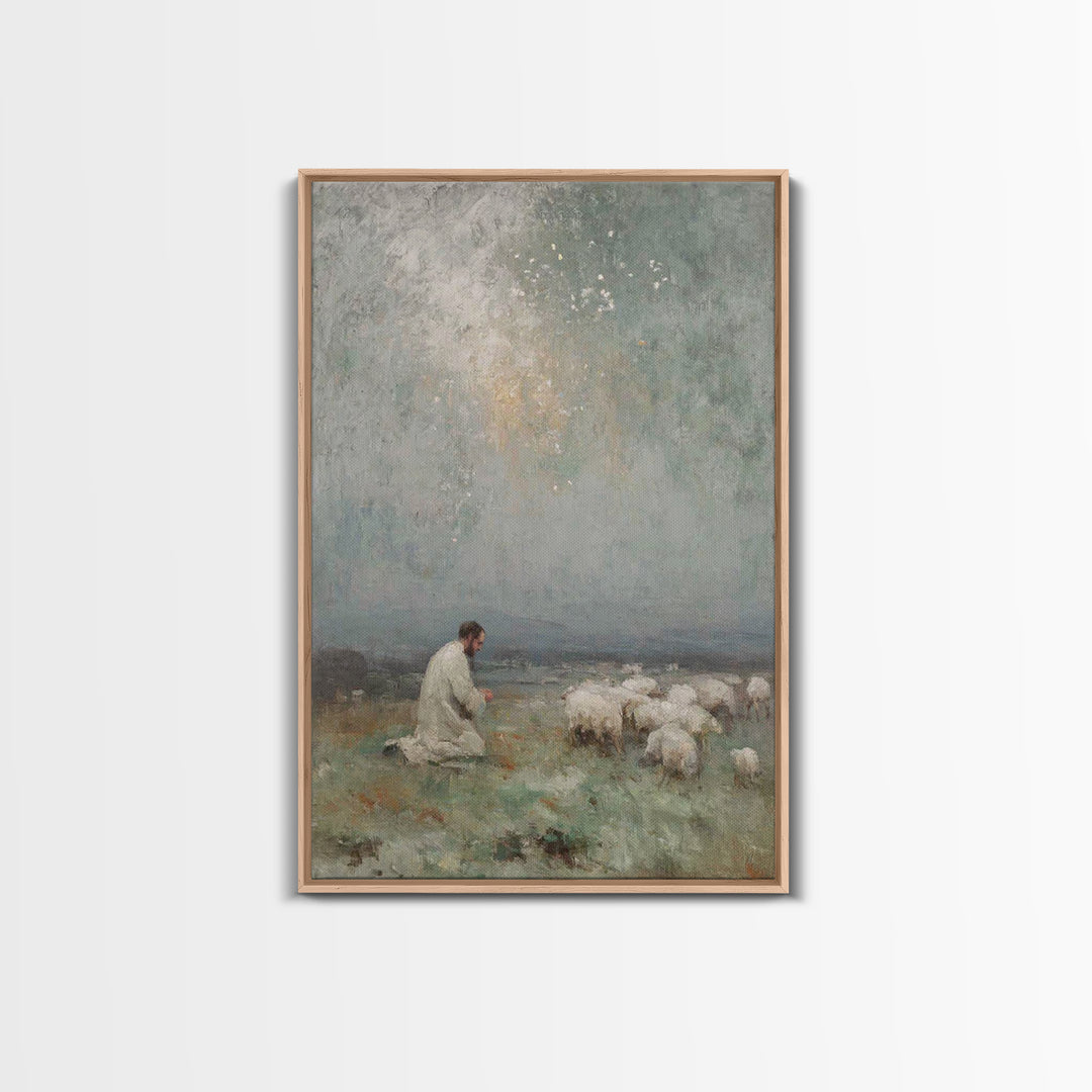 Heaven’s Whisper – Framed Canvas Print – Christian Art – Christian Art Canvas – Moody Christian Art – Christian Wall Art – Christmas Art Pr