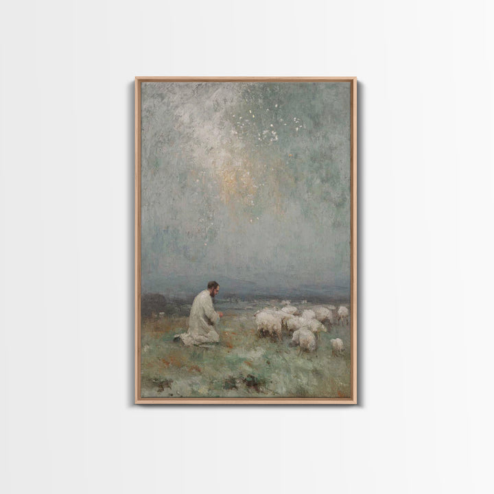 Heaven’s Whisper – Framed Canvas Print – Christian Art – Christian Art Canvas – Moody Christian Art – Christian Wall Art – Christmas Art Pr