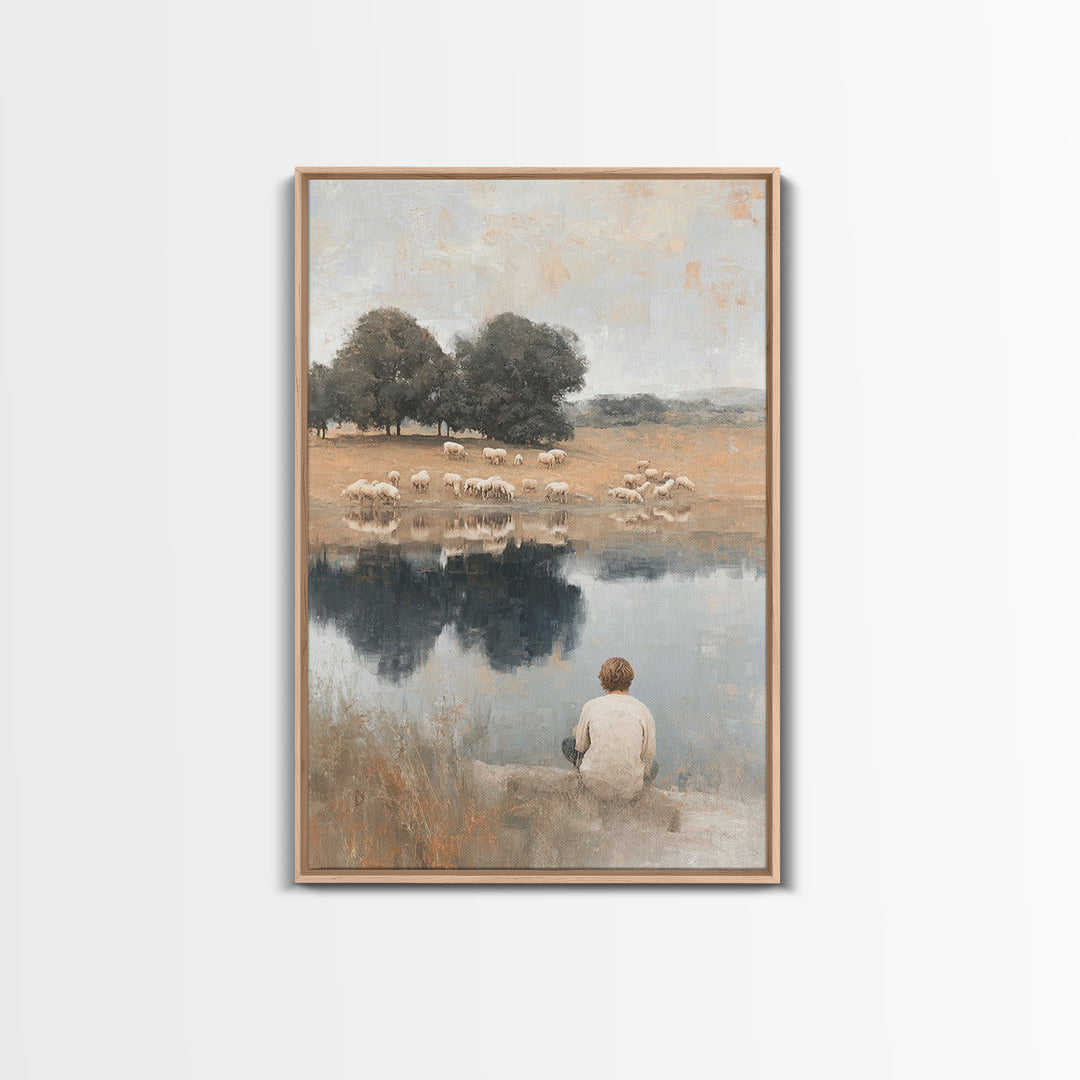 River Of Peace – Framed Canvas Print – Christian Art Canvas – Christian Wall Art – Subtle Christian Art – Christian Painting – Christian De