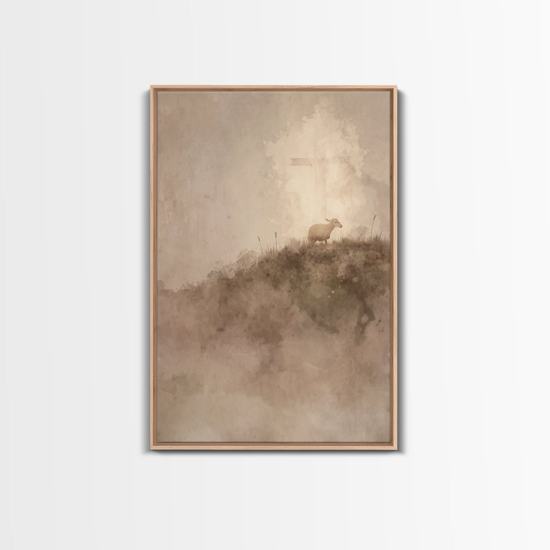 Silent Redeemer – Framed Canvas Print – Christian Wall Art – Christian Painting – Christmas Art Prints – Unique Christian Art – Christian A