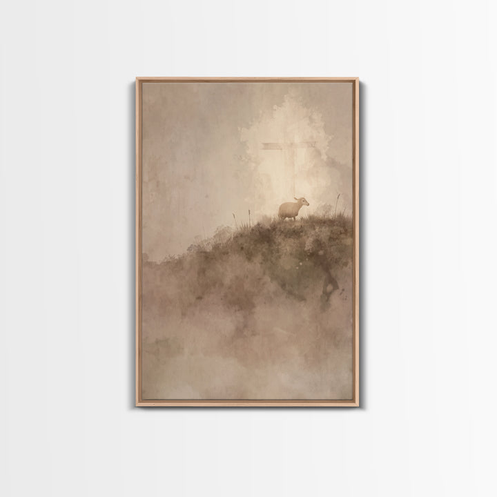Silent Redeemer – Framed Canvas Print – Christian Wall Art – Christian Painting – Christmas Art Prints – Unique Christian Art – Christian A