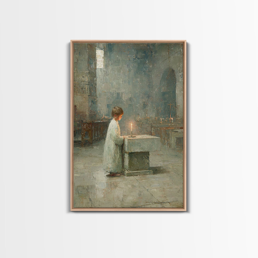 Sanctuary Light – Framed Canvas Print – Christian Art Canvas – Christian Wall Art – Moody Christian Art – Christian Paintings – Vintage Chr