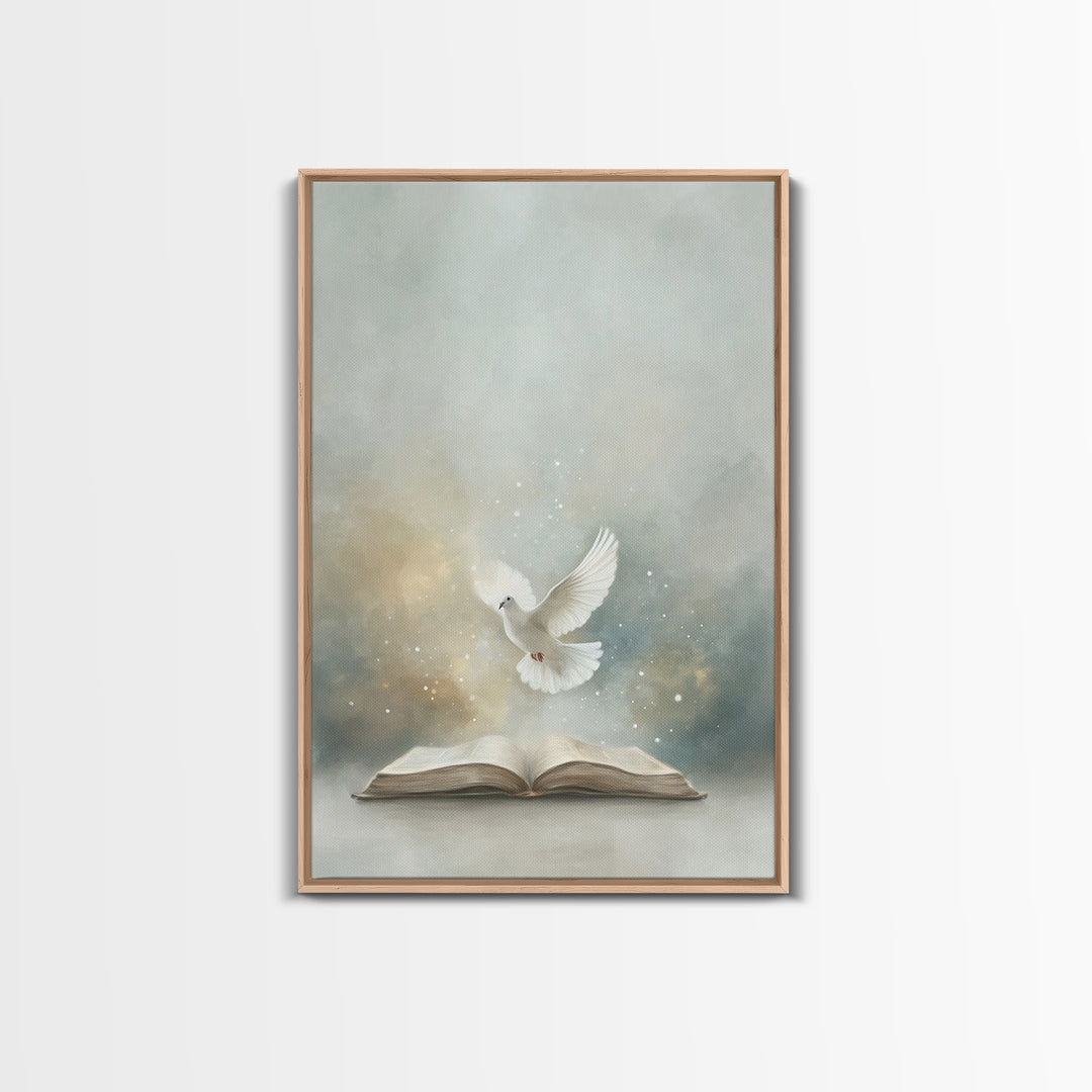 Heavenly Illumination – Framed Canvas Print – Christian Art – Christian Wall Art – Vintage Christian Art – Christian Art Canvas – Christian