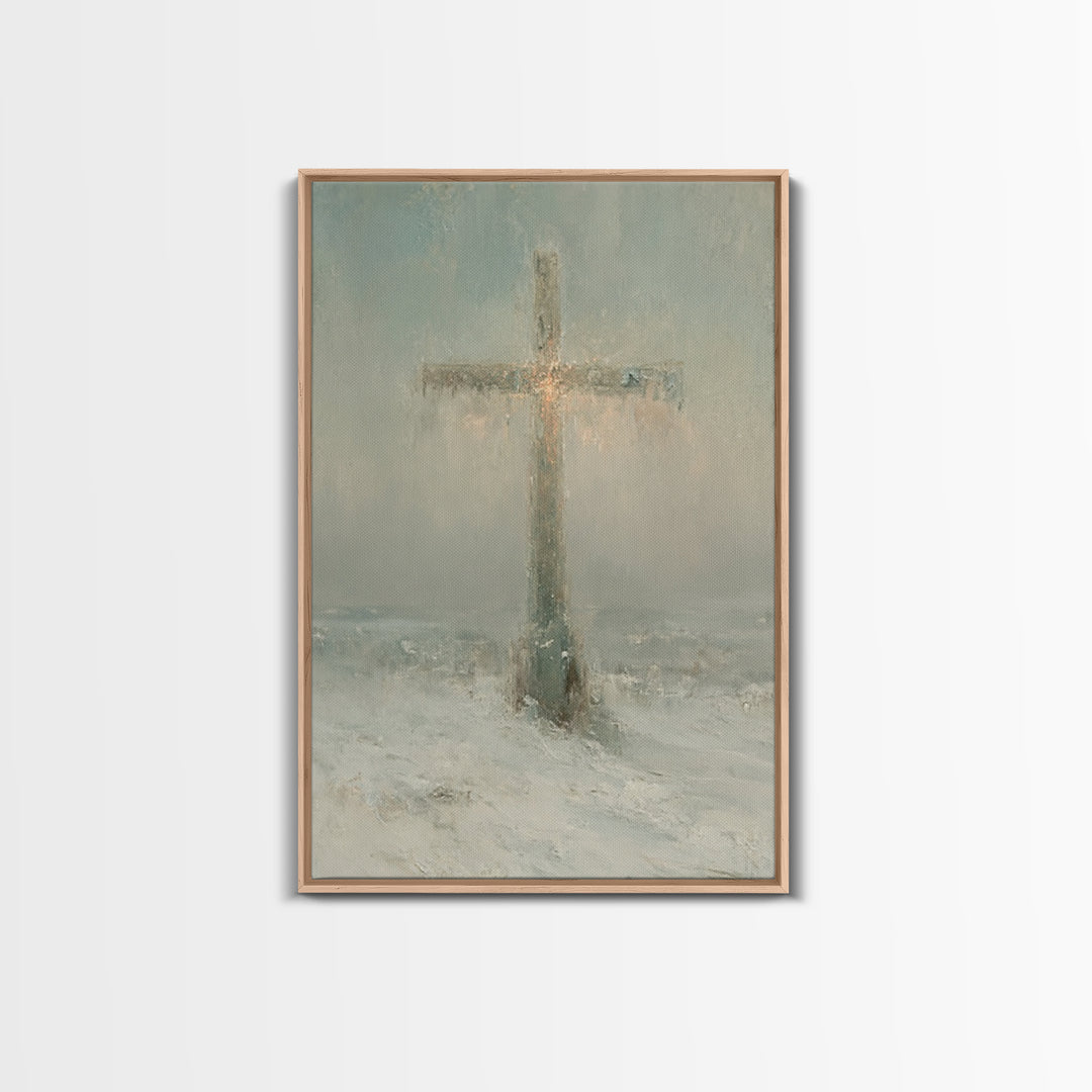 Snowfall Grace – Framed Canvas Print – Christian Christmas Art – Christian Wall Art – Christmas Art Prints – Christian Decor – Winter Chris