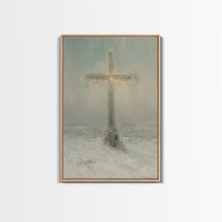 Snowfall Grace – Framed Canvas Print – Christian Christmas Art – Christian Wall Art – Christmas Art Prints – Christian Decor – Winter Chris