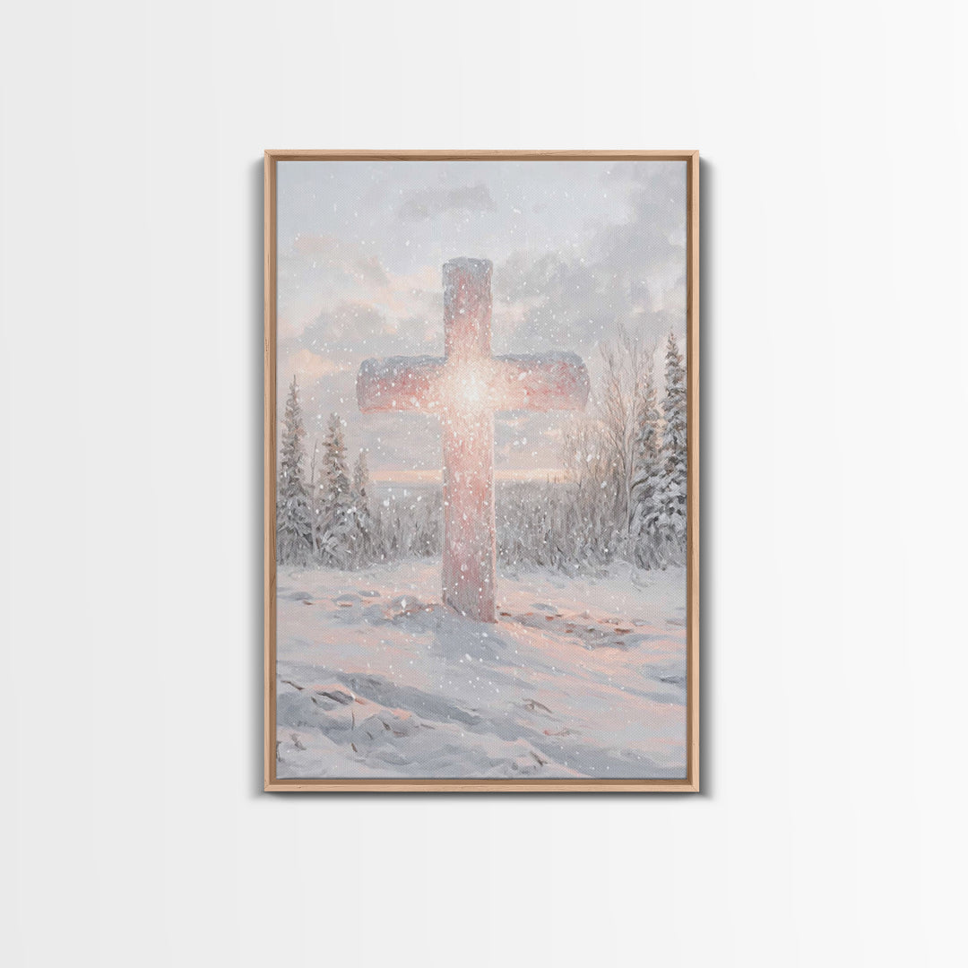 Morning Of Hope – Framed Canvas Print – Christian Art – Christian Wall Art – Christian Art Canvas – White Christmas Art – Christian Decorat