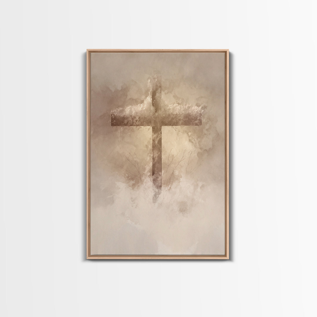 Sacred Stillness – Framed Canvas Print – Minimalist Christian Art – Christian Wall Art – Christian Art Canvas – Christian Gift Ideas – Chri