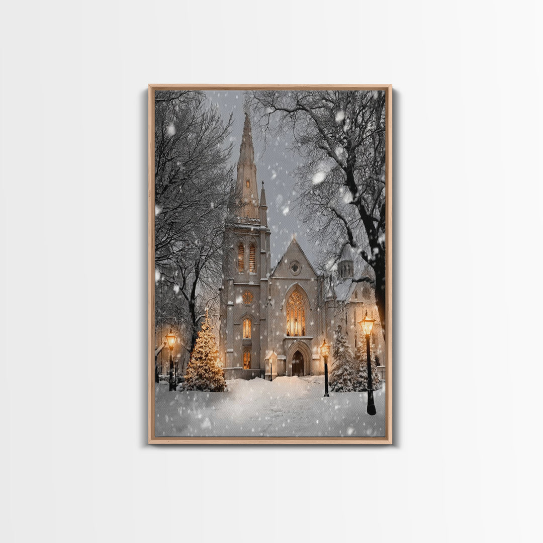 Cathedral Of Light – Framed Canvas Print – Christmas Wall Art – Christian Art Canvas – Christian Christmas Art – Christian Decor – Christma