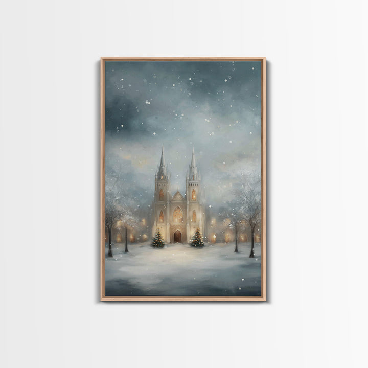 Winter Sanctuary – Framed Canvas Print – Christian Christmas Art – Christian Wall Art – Christmas Art Prints – Christmas Canvas Wall Art –