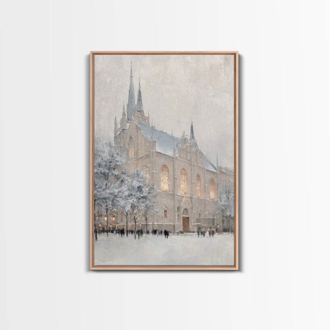 Frosted Spires – Framed Canvas Print – Christian Art Canvas – Christian Wall Art – Subtle Christian Art – Christian Decorations – Christmas