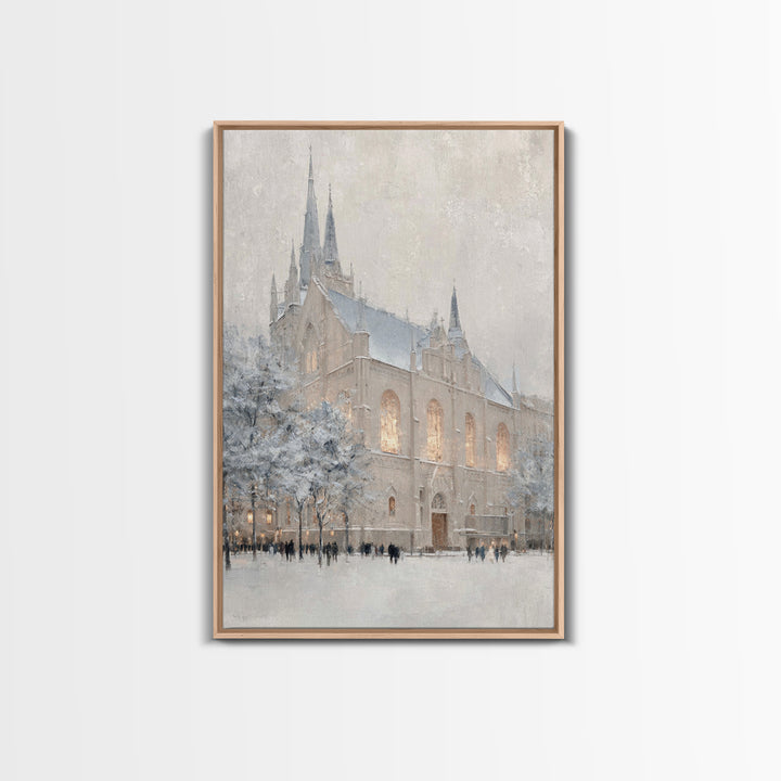 Frosted Spires – Framed Canvas Print – Christian Art Canvas – Christian Wall Art – Subtle Christian Art – Christian Decorations – Christmas